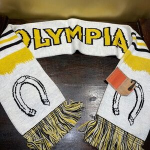 NEW Spacecraft Olympia‎ Sports Scarf Black Yellow 28x6